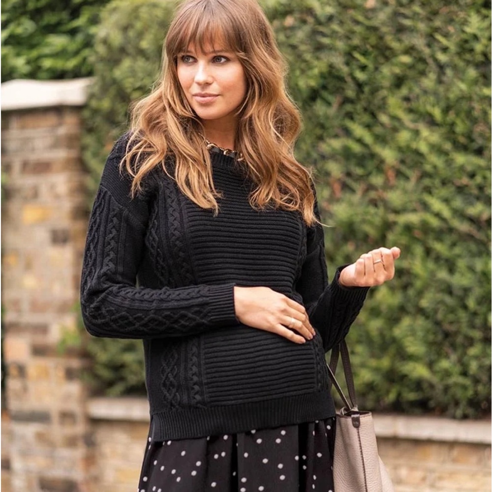 Seraphine Maternity Knit Black Sweater